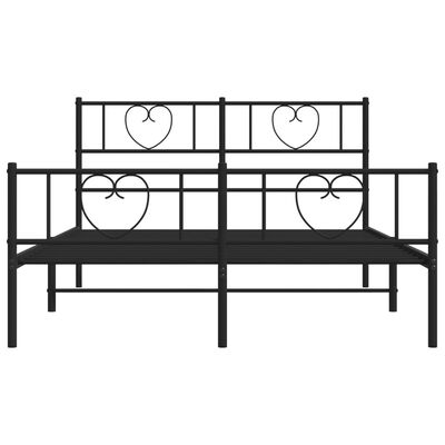 vidaXL Estrutura de cama com cabeceira e pés 120x200 cm metal preto