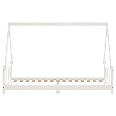 vidaXL Estrutura de cama infantil 90x200 cm pinho maciço branco