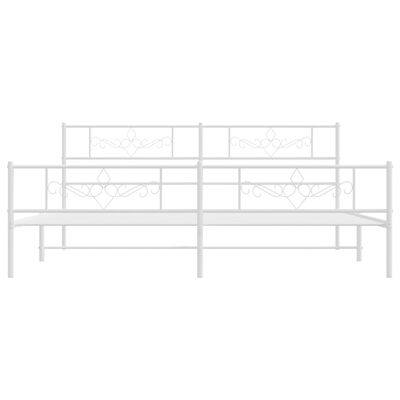 vidaXL Estrutura de cama com cabeceira e pés 180x200 cm metal branco