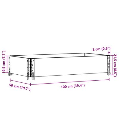 vidaXL Vaso/floreira de jardim 100x50 cm madeira pinho maciça cinzento