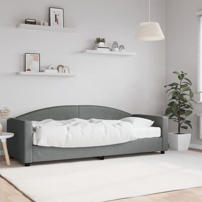 vidaXL Sofá-cama com colchão 80x200 cm tecido cinzento-escuro