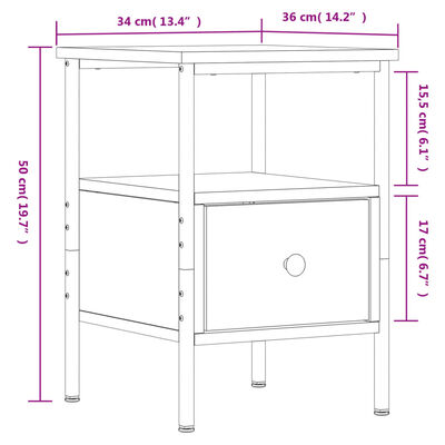 vidaXL Mesas de cabeceira 2pcs derivados de madeira carvalho sonoma