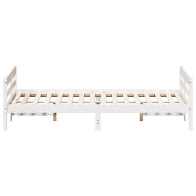 vidaXL Cama sem colchão 140x200 cm madeira de pinho maciça branco