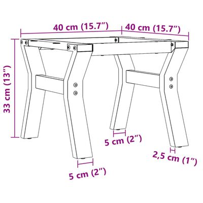vidaXL Pernas para mesa de centro estrutura em Y ferro fundido