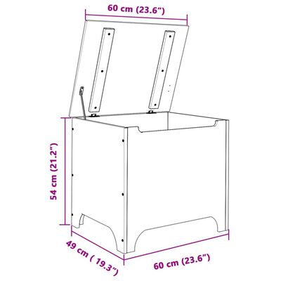 vidaXL Caixa de arrumação c/ tampa RANA 60x49x54cm pinho maciço branco