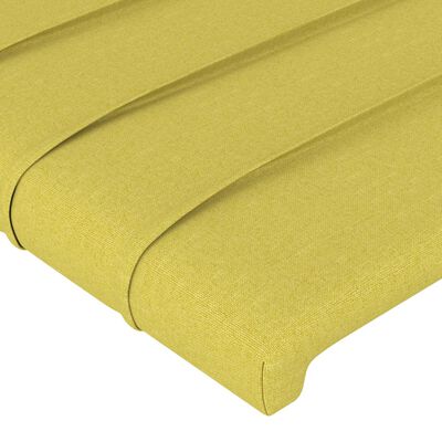 vidaXL Cabeceira de cama c/ luzes LED tecido 103x16x78/88 cm verde