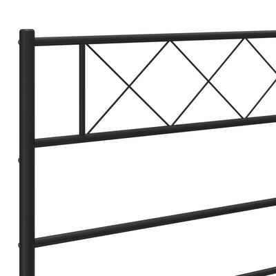 vidaXL Estrutura de cama com cabeceira 90x200 cm metal preto