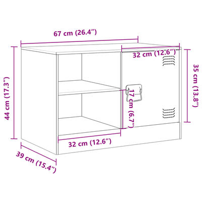 vidaXL Móvel de TV 67x39x44 cm aço amarelo mostarda