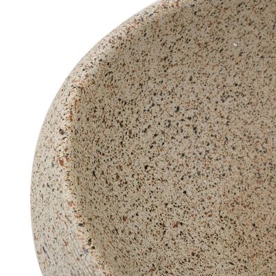 vidaXL Lavatório de bancada oval 59x40x15 cm cerâmica cor de areia