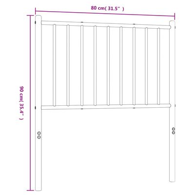 vidaXL Cabeceira de cama 75 cm metal preto