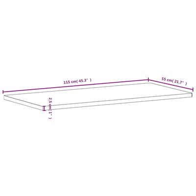 vidaXL Tampo de secretária 115x55x2,5 cm madeira de faia maciça