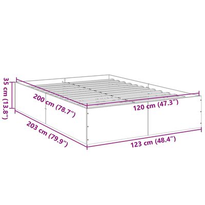 vidaXL Estrutura de cama 120x200cm derivados madeira carvalho castanho