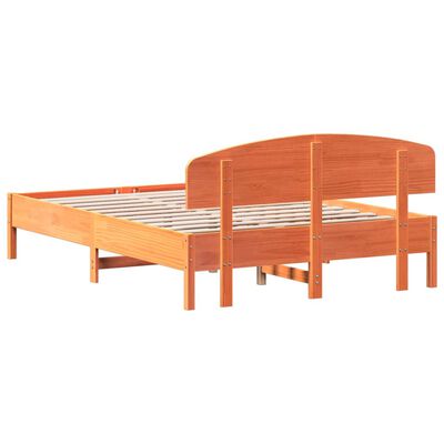 vidaXL Cama sem colchão 160x200 cm madeira pinho maciço castanho-mel