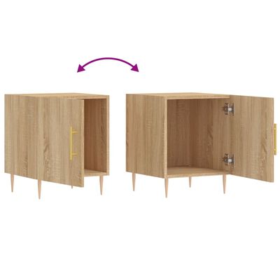 vidaXL Mesa cabeceira 2pcs 40x40x50cm deriv. madeira carvalho sonoma