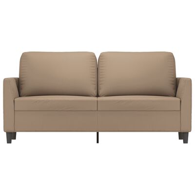 vidaXL Sofá de 2 lugares 140 cm couro artificial cor cappuccino