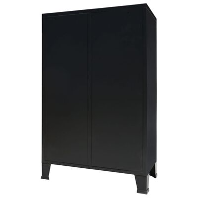 vidaXL Roupeiro estilo industrial em metal 67x35x107 cm preto