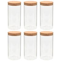 vidaXL Frascos de vidro com tampas de cortiça 6 pcs 1400 ml