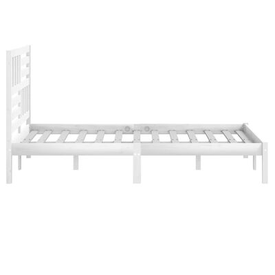 vidaXL Estrutura de cama 140x190 cm madeira de pinho maciça branco