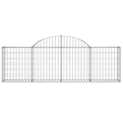 vidaXL Cestos gabião arqueados 5 pcs 200x30x60/80 cm ferro galvanizado