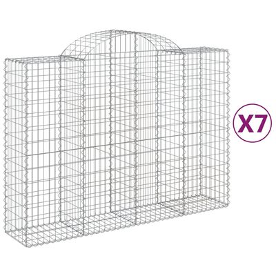 vidaXL Cestos gabião arqueados 7pcs 200x50x140/160cm ferro galvanizado