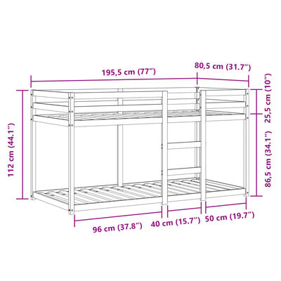 vidaXL Beliche com cortinas 75x190 cm madeira de pinho maciça azul