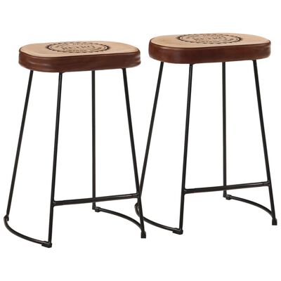 vidaXL Bancos de bar 2 pcs 41x29x62 cm castanho-escuro