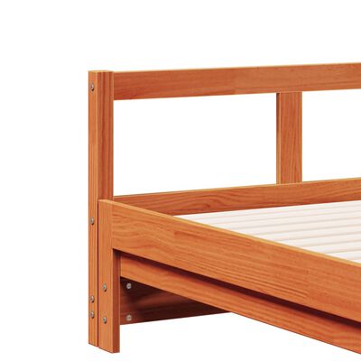 vidaXL Sofá-cama sem colchão 80x200 cm madeira de pinho castanho cera