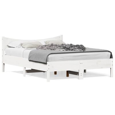 vidaXL Cama sem colchão 120x200 cm madeira de pinho maciça branco