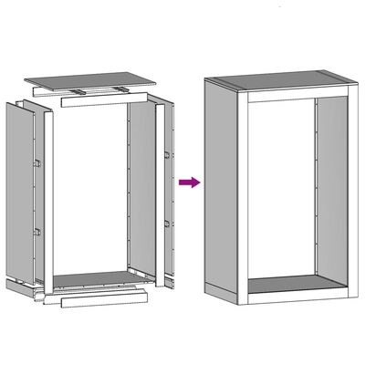 vidaXL Suporte para lenha 60x40x100 cm aço inoxidável