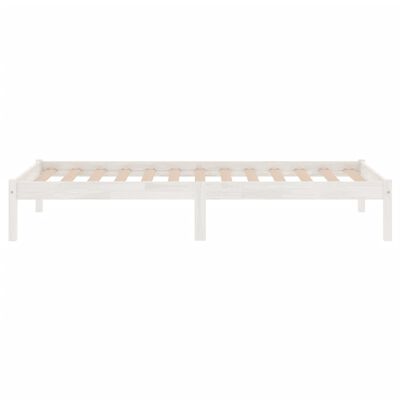 vidaXL Estrutura de cama 100x200 cm madeira pinho maciça branco