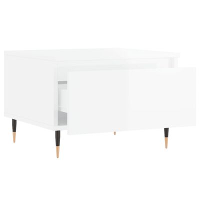 vidaXL Mesa de centro 50x46x35 cm derivados madeira branco brilhante