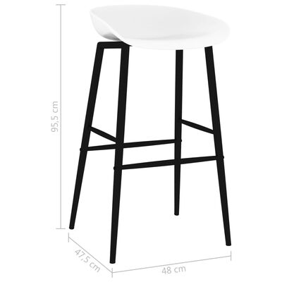 vidaXL Cadeiras de bar 2 pcs branco