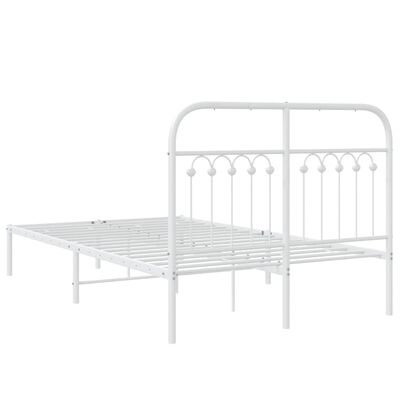 vidaXL Estrutura de cama com cabeceira 120x190 cm metal branco