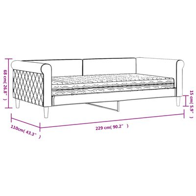 vidaXL Sofá-cama com colchão 100x200 cm veludo amarelo