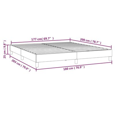 vidaXL Estrutura de cama em tecido cor creme 180x200 cm