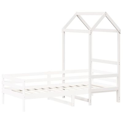 vidaXL Telhado de cama infantil 98x70x176,5 cm pinho maciço branco