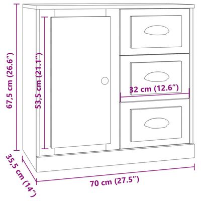 vidaXL Aparadores 3 pcs madeira processada branco