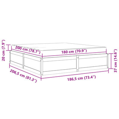 vidaXL Cama com colchão 180x200 cm pinho maciço branco