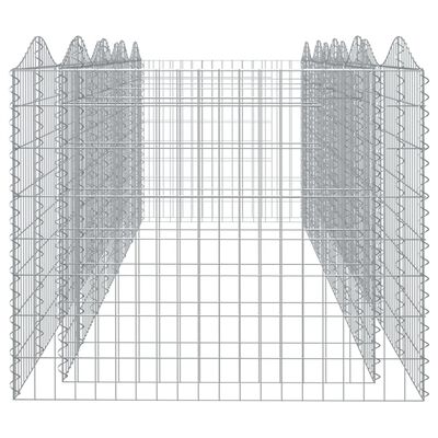 vidaXL Canteiro elevado gabião arqueado 400x100x100 ferro galvanizado