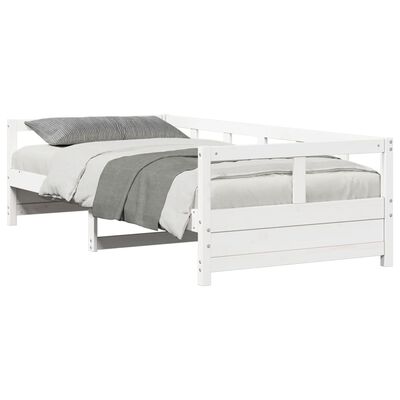 vidaXL Sofá-cama sem colchão 80x200 cm madeira de pinho maciça branco