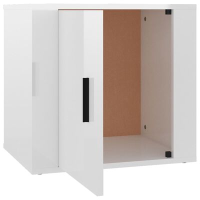 vidaXL Mesas de cabeceira 2 pcs 50x39x47 cm branco brilhante