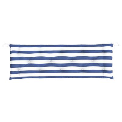 vidaXL Almofadões p/ banco jardim 2 pcs 150x50x7 cm tecido azul/branco