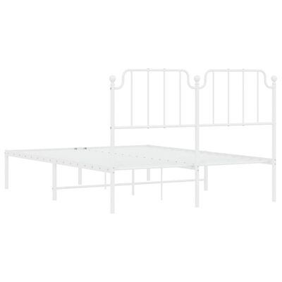 vidaXL Estrutura de cama com cabeceira 140x190 cm metal branco