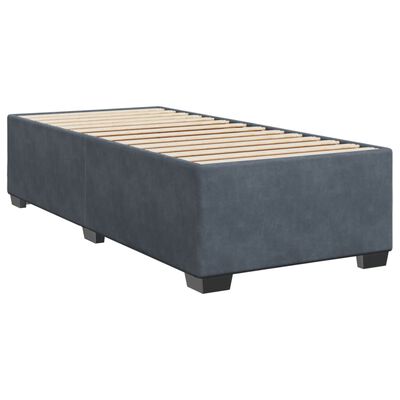 vidaXL Cama com molas/colchão 80x200 cm veludo cinza-escuro