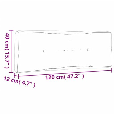 vidaXL Almofadão p/ sofá de paletes 120x40x12cm tecido xadrez cinzento