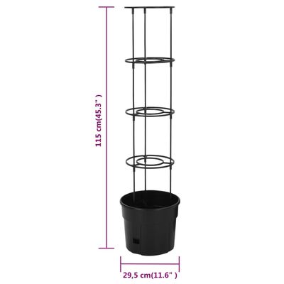 vidaXL Vaso p/ cultivo de tomate Ø29,5x115 cm polipropileno antracite