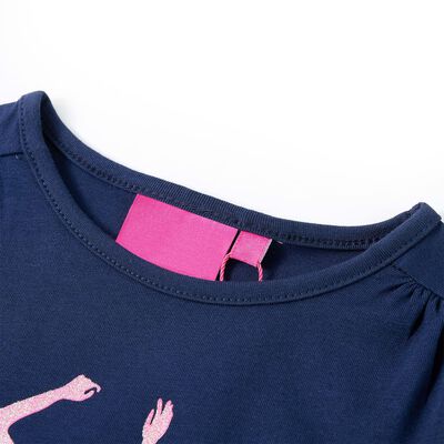 T-shirt de manga comprida para criança azul-marinho 128