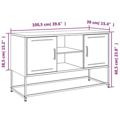 vidaXL Móvel de TV 100,5x39x60,5 cm aço rosa