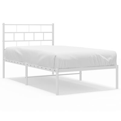 vidaXL Estrutura de cama com cabeceira 100x190 cm metal branco