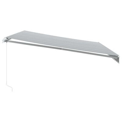 vidaXL Toldo retrátil manual com LED 500x300 cm antracite/branco